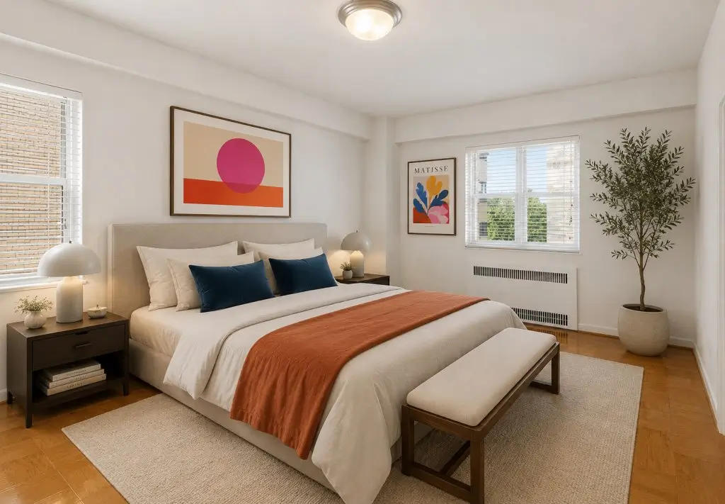 furnished bedroom skyline